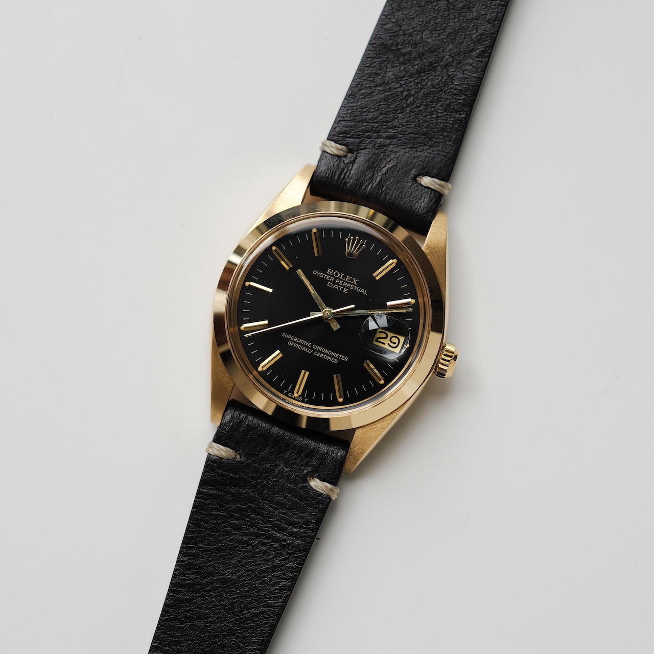 ロレックス オイスターパーペチュアル Ref.1500/8 金無垢 黒文字盤